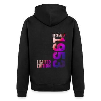 Since December 1953 Year 1953 Retro Vintage 1953 - Unisex Premium Organic Zip Hoodie - black - Back - Nico (187cm)