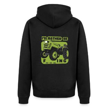 Je préférerais être agriculteur biologique - Veste à capuche bio Premium Unisexe - noir - Dos - Nico (187cm)