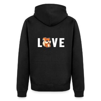 Love Fox Squirrel Grey Squirrel - Unisex Premium Organic Zip Hoodie - black - Back - Nico (187cm)