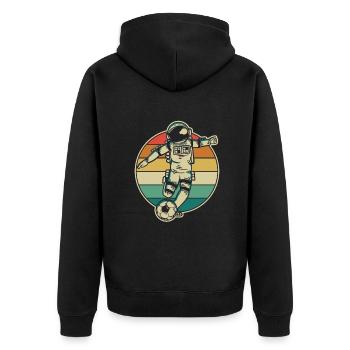 Joueur de football, Joueur de football professionnel, Dieu du football, Buteur - Veste à capuche bio Premium Unisexe - noir - Dos - Nico (187cm)