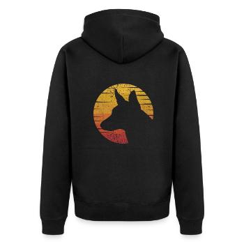 Retro Wauwau Mâle Chien à quatre pattes Chien Propriétaire Chien - Veste à capuche bio Premium Unisexe - noir - Dos - Nico (187cm)