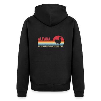 L’alpaga plus qu’un animal cool Lama Huacaya Pako - Veste à capuche bio Premium Unisexe - noir - Dos - Nico (187cm)