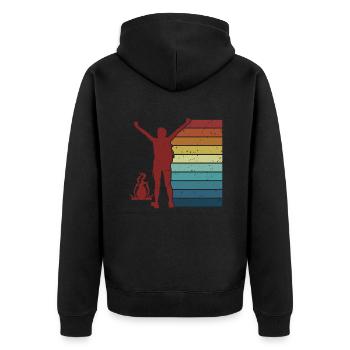 Retro Tents Glamping Campsite Camper Camping - Unisex Premium Organic Zip Hoodie - black - Back - Nico (187cm)