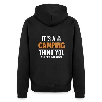 It's a Camping Thing Tents Glamping Campsite - Unisex Premium Organic Zip Hoodie - black - Back - Nico (187cm)