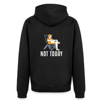 Not Today Campsite Tents Glamping Camper - Unisex Premium Organic Zip Hoodie - black - Back - Nico (187cm)