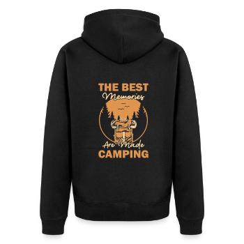 Les meilleurs souvenirs sont faits Camping Camping - Veste à capuche bio Premium Unisexe - noir - Dos - Nico (187cm)