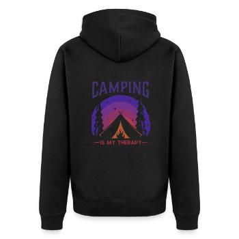 Le camping est mon camping de glamping thérapeutique - Veste à capuche bio Premium Unisexe - noir - Dos - Nico (187cm)
