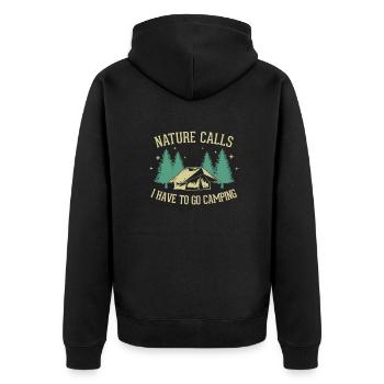 La nature appelle je dois aller camping tentes glamping - Veste à capuche bio Premium Unisexe - noir - Dos - Nico (187cm)