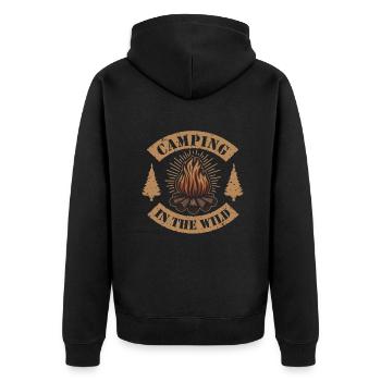Camping in the Wild Campsite Tents Glamping - Unisex Premium Organic Zip Hoodie - black - Back - Nico (187cm)