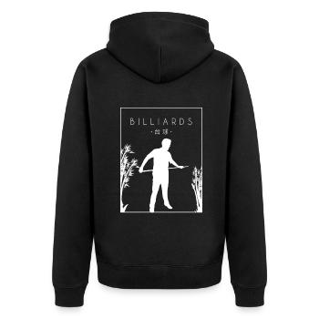Billiards Chinese Hanzi Billiard Table Billiards - Unisex Premium Organic Zip Hoodie - black - Back - Nico (187cm)