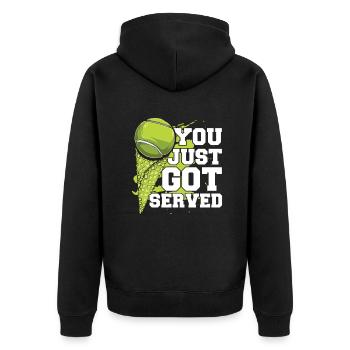 You Just Got Served Player Professional Lover - Unisex Premium Bio Zip Hoodie - Schwarz - Hinten - Nico (187cm)