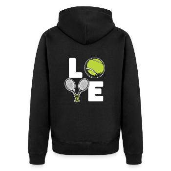Love Tennis Coach Joueur de tennis Raquette de tennis - Veste à capuche bio Premium Unisexe - noir - Dos - Nico (187cm)