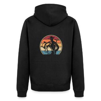 Retro Biobauer Bauer Landwirtschaft Agrarökonom - Unisex Premium Bio Zip Hoodie - Schwarz - Hinten - Nico (187cm)