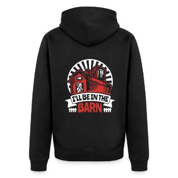 Je serai dans la grange Agriculteur biologique Agriculteur Agriculture - Veste à capuche bio Premium Unisexe - noir - Dos - Nico (187cm)