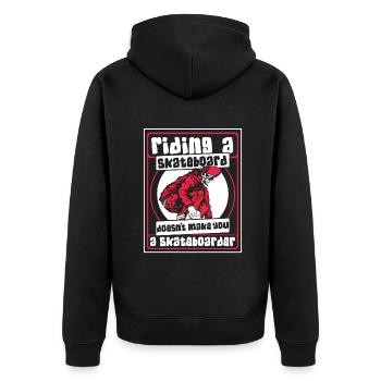 Faire du skateboard ne fait pas du skateboarder - Veste à capuche bio Premium Unisexe - noir - Dos - Nico (187cm)