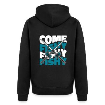 Venez pêcher poisson poisson pêcheur à la mouche - Veste à capuche bio Premium Unisexe - noir - Dos - Nico (187cm)
