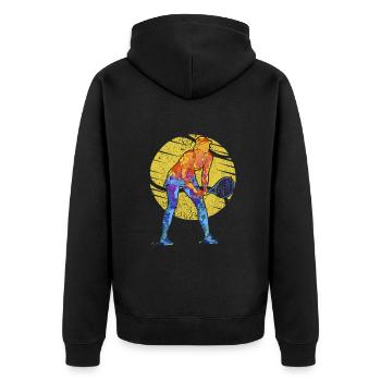 Tennis Coach Tennis Player Tennis Racket Tennis - Unisex Premium Organic Zip Hoodie - black - Back - Nico (187cm)