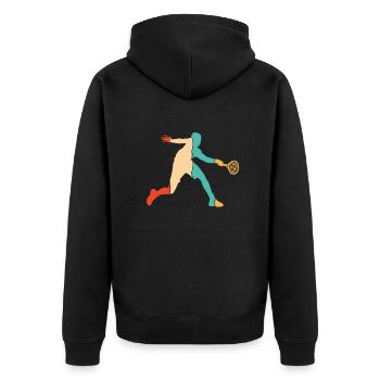 Rétro Joueur de Tennis Raquette De Tennis Entraîneur De Tennis - Veste à capuche bio Premium Unisexe - noir - Dos - Nico (187cm)