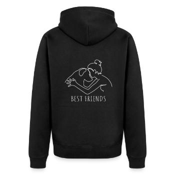 Best Friends Vierbeiner Wauwau Rüde Hundebesitzer - Unisex Premium Bio Zip Hoodie - Schwarz - Hinten - Nico (187cm)