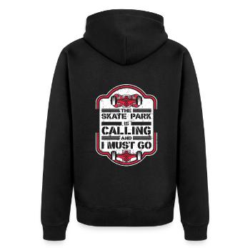 Skate Park Is Calling And I Must Go Skaterboy - Unisex Premium Bio Zip Hoodie - Schwarz - Hinten - Nico (187cm)