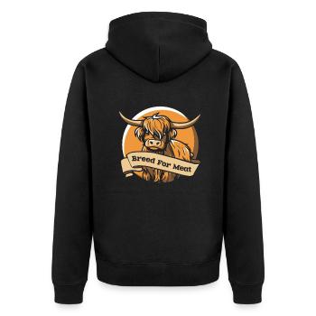 Race pour la viande Vache Highland Bovins écossais - Veste à capuche bio Premium Unisexe - noir - Dos - Nico (187cm)