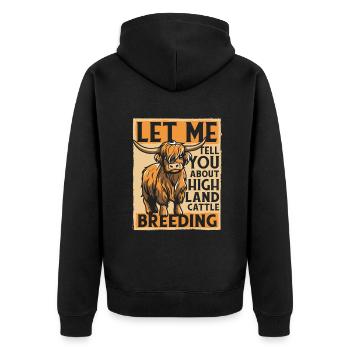 Laissez-moi vous parler de l’élevage de vaches Highland - Veste à capuche bio Premium Unisexe - noir - Dos - Nico (187cm)