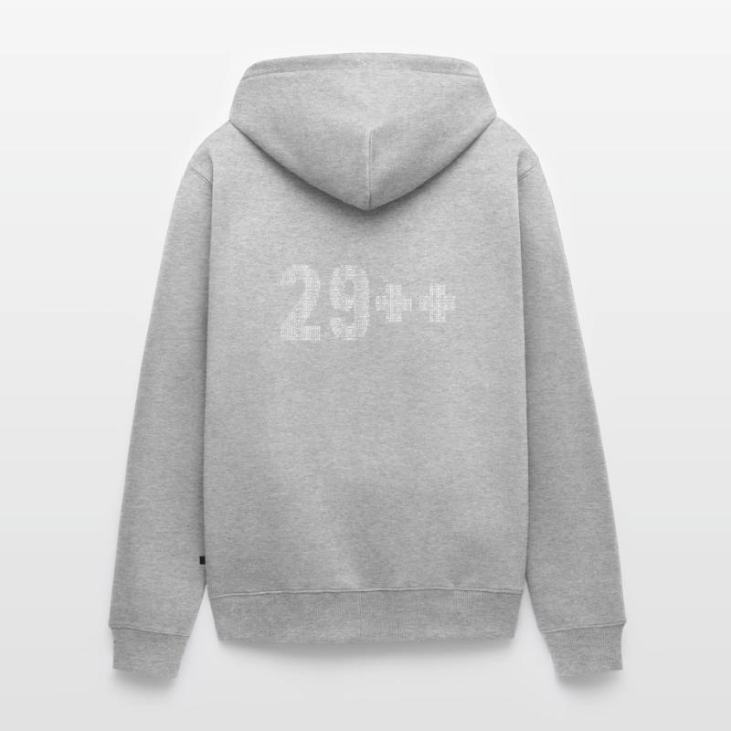 29++ Programmierer Softwareentwickler Coder 30. Unisex Premium Bio Zip Hoodie