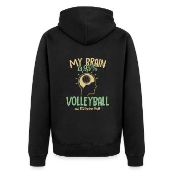 My Brain is 95% Volleyball Volleyball Player - Unisex Premium Organic Zip Hoodie - black - Back - Nico (187cm)