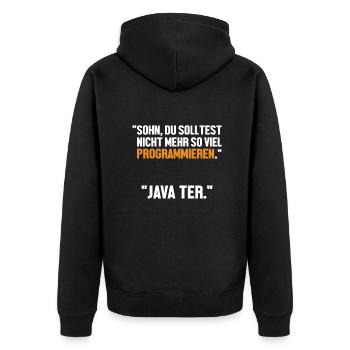 Sohn Programmieren Ja Vater Developer Coder - Unisex Premium Bio Zip Hoodie - Schwarz - Hinten - Nico (187cm)