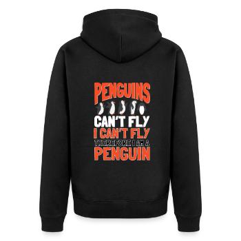 Les pingouins ne peuvent pas voler Oiseau de mer Manchot royal Pingouin - Veste à capuche bio Premium Unisexe - noir - Dos - Nico (187cm)