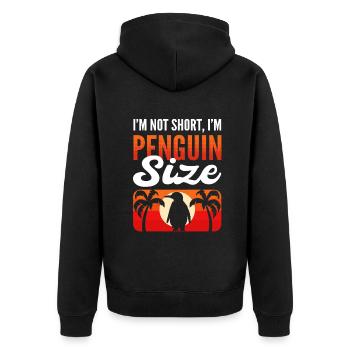 Je ne suis pas petit, je suis pingouin de taille manchot royal - Veste à capuche bio Premium Unisexe - noir - Dos - Nico (187cm)