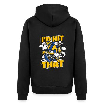 I'd Hit That Volleyballspieler Volleyballfreak - Unisex Premium Bio Zip Hoodie - Schwarz - Hinten - Nico (187cm)