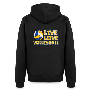 Live Love Volleyball Volleyballspieler Volleyball - Unisex Premium Bio Zip Hoodie - Schwarz - Hinten - Nico (187cm)