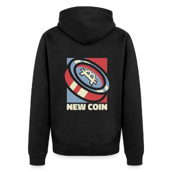 Nouvelle pièce de monnaie Crypto-monnaie Blockchain Crypto Bitcoin - Veste à capuche bio Premium Unisexe - noir - Dos - Nico (187cm)