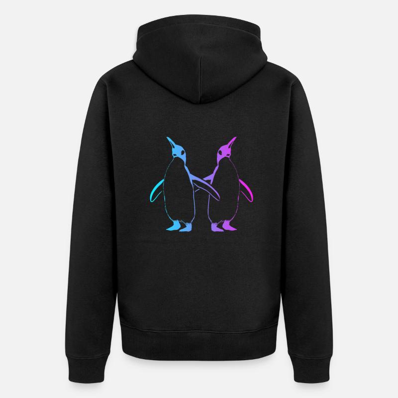 Oiseau de mer Manchot royal Manchot empereur Pingouin - Veste à capuche bio Premium Unisexe - noir