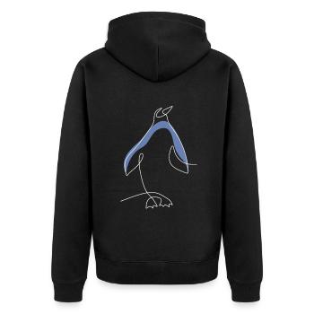 Une ligne Pingouin royal Manchot empereur Oiseau de mer - Veste à capuche bio Premium Unisexe - noir - Dos - Nico (187cm)
