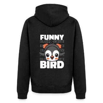 Drôle Noir Et Blanc Oiseau Empereur Pingouin Oiseau De Mer - Veste à capuche bio Premium Unisexe - noir - Dos - Nico (187cm)