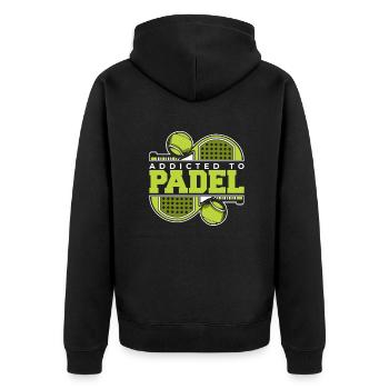 Addicted To Padel Paddle Tennis Paddleball Padel - Unisex Premium Organic Zip Hoodie - black - Back - Nico (187cm)