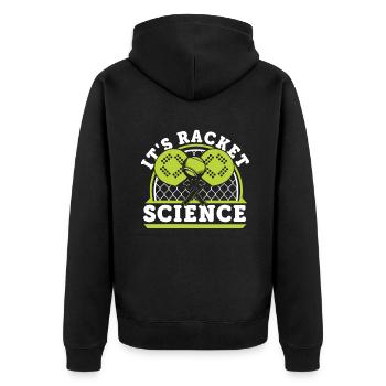 It's Racket Science Paddleball Paddle Tennis Padel - Unisex Premium Organic Zip Hoodie - black - Back - Nico (187cm)