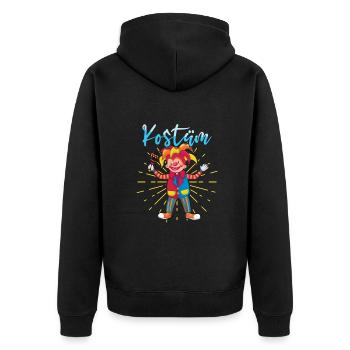 Fasching Kostüm Alaaf Helau Rosenmontag - Unisex Premium Bio Zip Hoodie - Schwarz - Hinten - Nico (187cm)
