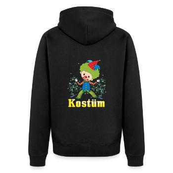 Fasching Kostüm Alaaf Helau Rosenmontag Karneval - Unisex Premium Bio Zip Hoodie - Schwarz - Hinten - Nico (187cm)