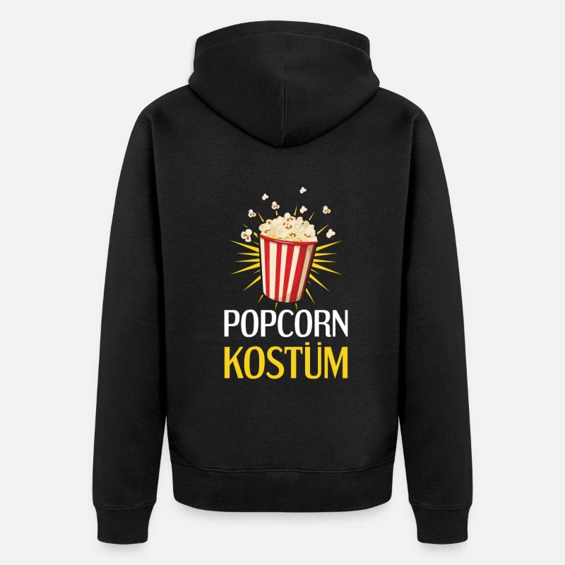 Déguisement Popcorn Alaaf Helau Lundi gras Carnaval - Veste à capuche bio Premium Unisexe - noir