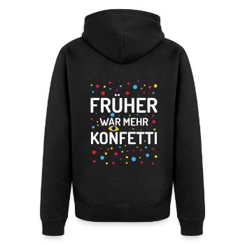 It used to be more confetti carnival carnival - Unisex Premium Organic Zip Hoodie - black - Back - Nico (187cm)