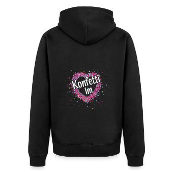 Konfetti Im Herz Fasching - Unisex Premium Bio Zip Hoodie - Schwarz - Hinten - Nico (187cm)