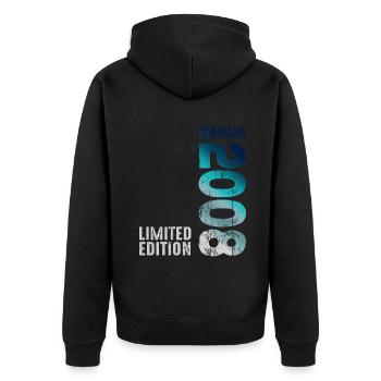 Limited Edition February 2008 Legendary Since - Unisex Premium Organic Zip Hoodie - black - Back - Nico (187cm)