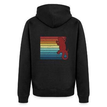 Retro Pogona Pet Lizard Owner Bearded Dragon - Unisex Premium Organic Zip Hoodie - black - Back - Nico (187cm)