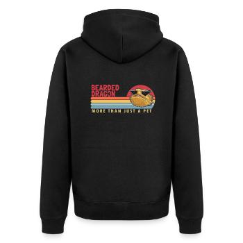 Bartagame mehr als eine Pogona-Eidechse als Haustier - Unisex Premium Bio Zip Hoodie - Schwarz - Hinten - Nico (187cm)