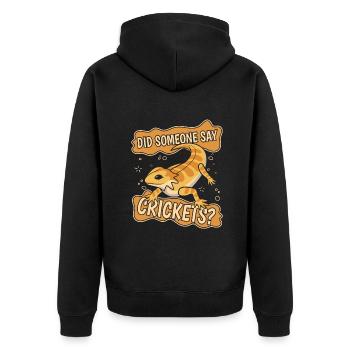 Quelqu’un a-t-il dit grillons Pogona lézard de compagnie - Veste à capuche bio Premium Unisexe - noir - Dos - Nico (187cm)