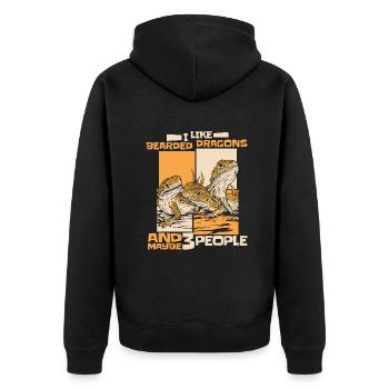 I Like Bearded Dragons And Maybe 3 People Pet - Unisex Premium Organic Zip Hoodie - black - Back - Nico (187cm)