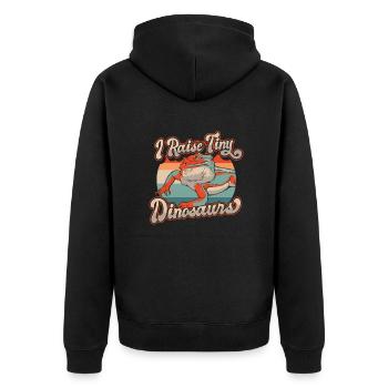 I Raise Tiny Dinosaurs Pogona Lizard Pet Bearded - Unisex Premium Organic Zip Hoodie - black - Back - Nico (187cm)